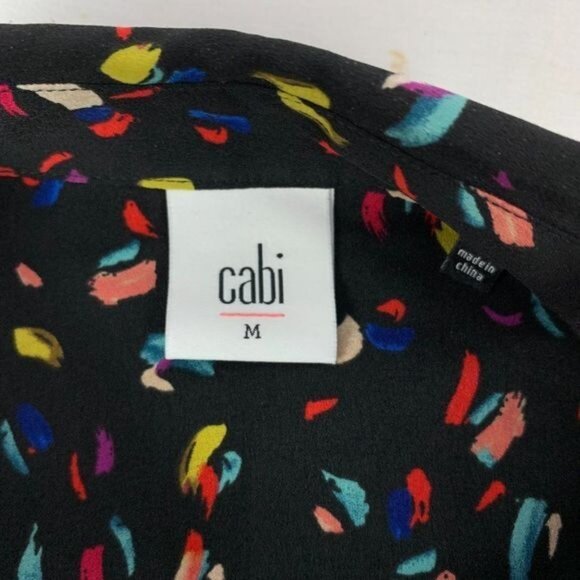 Cabi Womens Multicolor Abstract Print Button-Up Blouse Size Medium - Picture 4 of 6